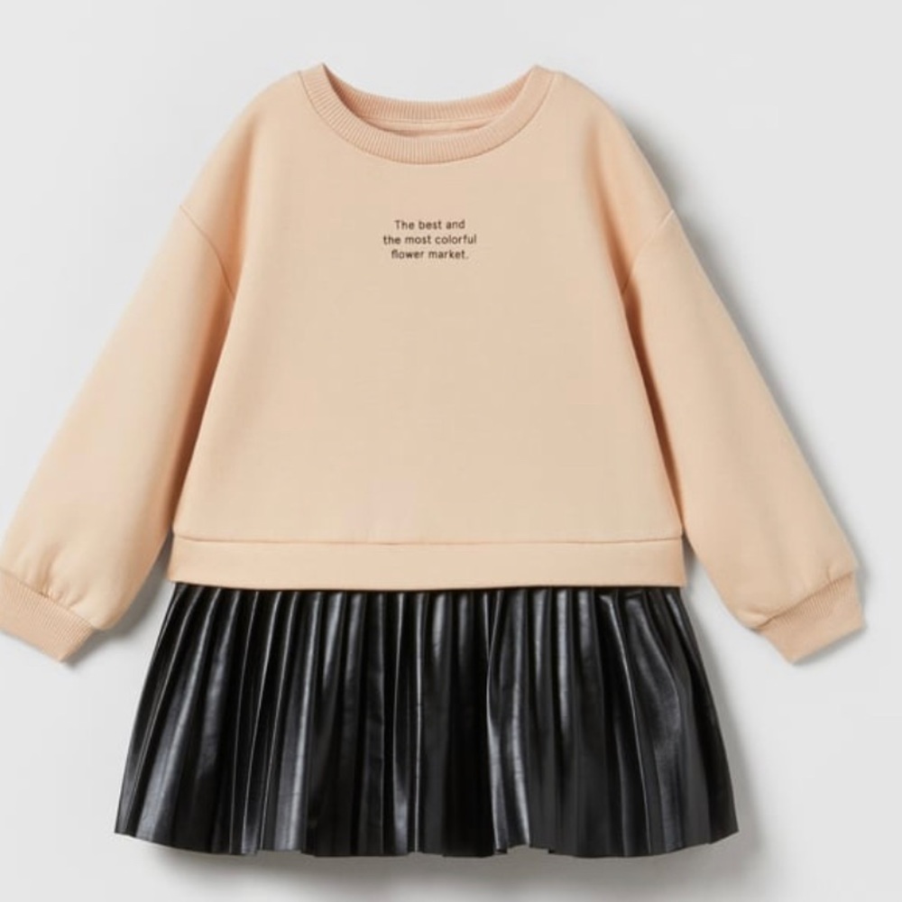 DRESS WITH FAUX LEATHER POCKETS (2-3yrs)